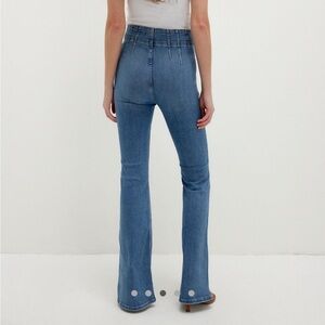 Free People Blue Flare Wide Leg Jeans